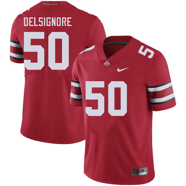 Ohio State Buckeyes #50 Alec DelSignore College Football Jerseys Stitched Sale-Red